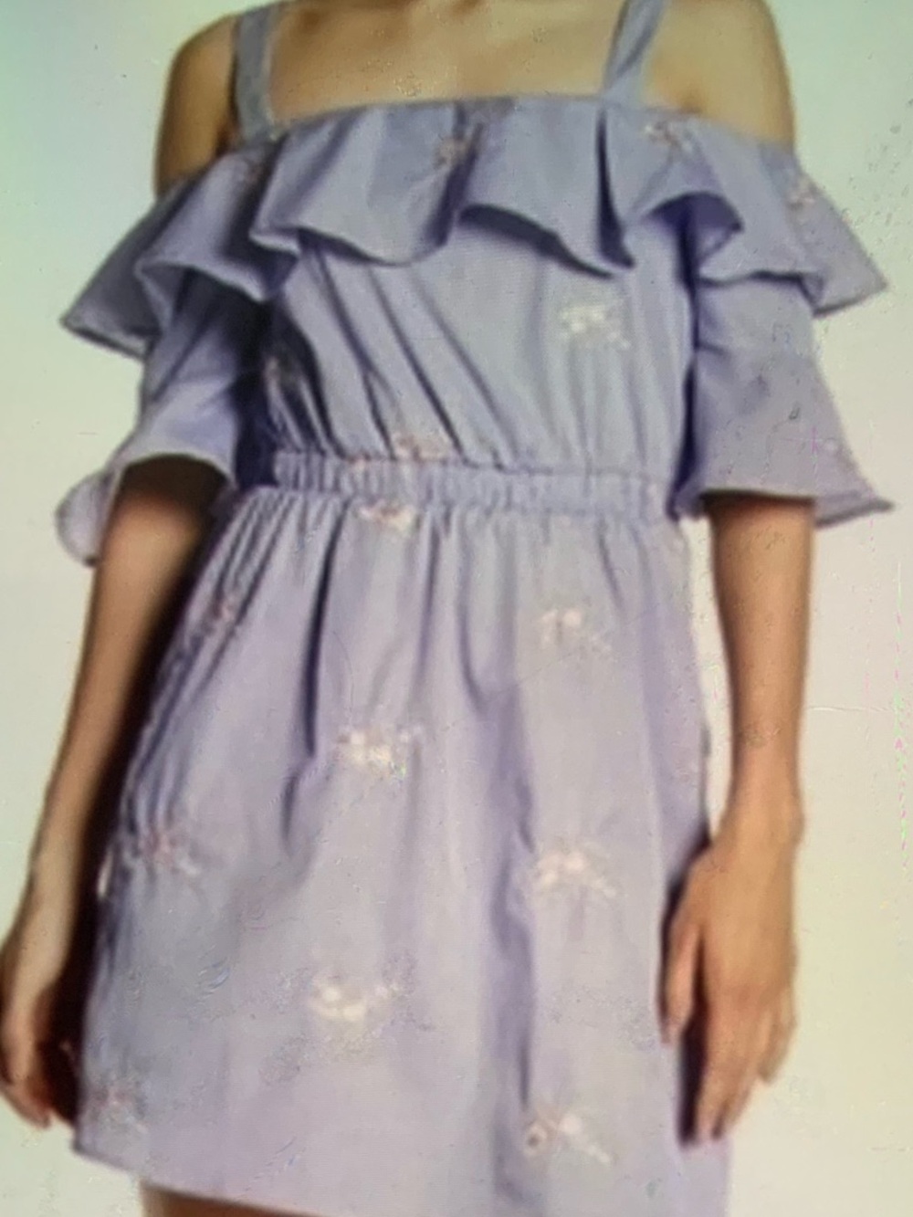Romeo & Juliet Couture Blue Striped Floral Cold-Shoulder Dress